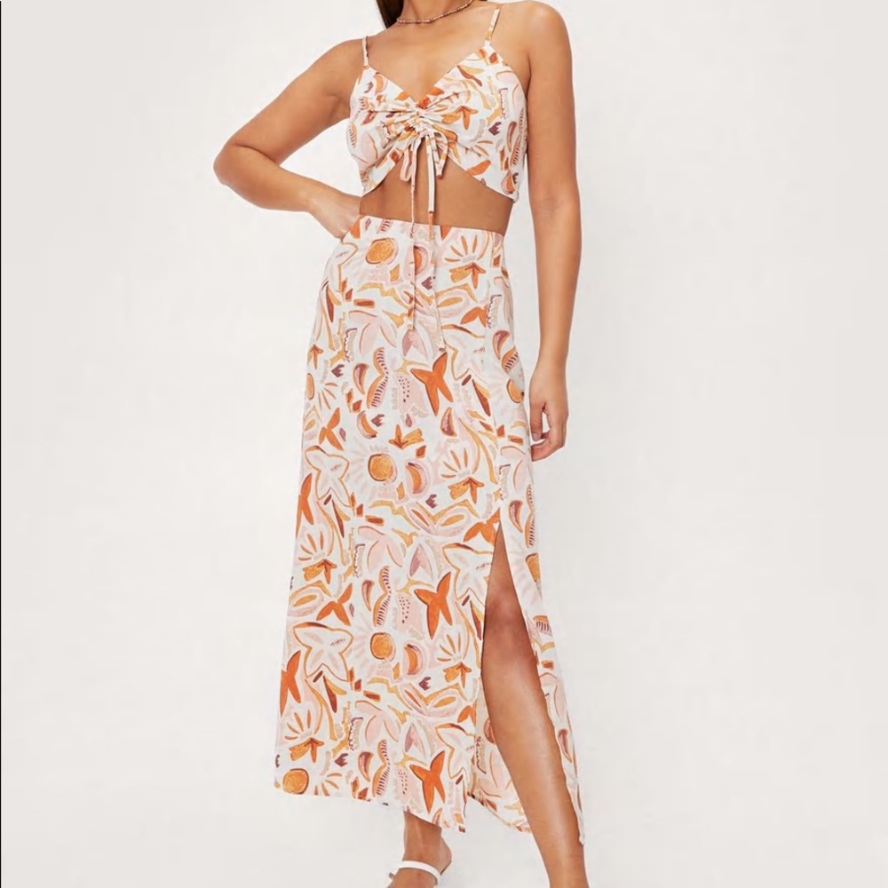 Nastygal Abstract Print Co-ord set